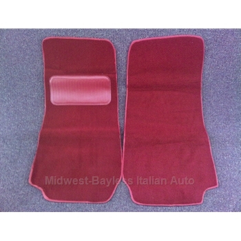        Floor Mat Pair Red Loop (Fiat Pininfarina 124 Spider All) - NEW
