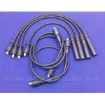 Spark Plug Wire Set - Black (Fiat Pininfarina 124 DOHC  1971-On, 131, Lancia Beta/Scorpion w/Vertical Cam-Mount Dist. 1975-78) - NEW