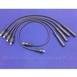 Spark Plug Wire Set - PREMIUM Black (Fiat 124 DOHC 1967-70, 124 OHV All) - NEW