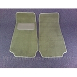 Floor Mat Pair Dark Tan Plush (Fiat Pininfarina 124 Spider All) - NEW