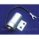 Distributor Ignition Condenser - Short Wire (Fiat 124, 131, Lancia w/S144 Dual Point Dist.) - NEW