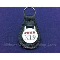    Key Fob Key Ring FIAT X1/9 Logo - White - NEW