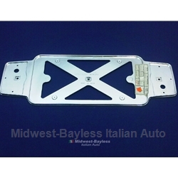 License Plate Frame Chrome Plastic (Fiat 850 Spider, 124 Coupe, 128, Lancia Beta) - OE NOS