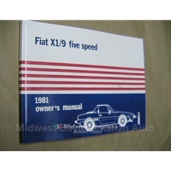      Owners Manual (Fiat X1/9 1981 North America w/FI) - NEW