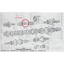 Trans Bearing Input Shaft Needle Cage (Fiat 124 Spider Coupe 5-Spd+4-Spd) - OE