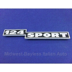 Badge Emblem "124 Sport" (Fiat 124 Spider 1973-74) - OE NOS