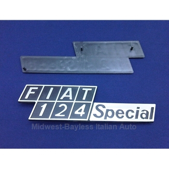 Badge Emblem "Fiat 124 Special" Chromed Plastic (Fiat 124 Sedan) - NEW
