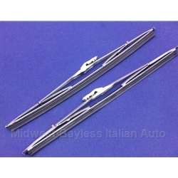Wiper Blade Pair 13" Silver (Fiat 124 Spider Coupe to 1978, 850, 128) - NEW