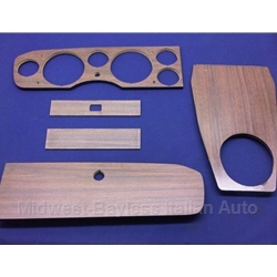 Dash Console Glove Box Wood Panel SET 6-Hole (Fiat 124 Spider 1968-78) - U8