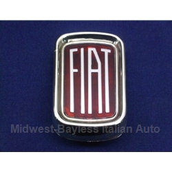 Badge Emblem "FIAT" Front Grille (Fiat 128, 124 Sedan, 1100) - OE NOS - PLASTIC