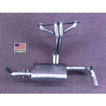     Exhaust Header - Long Tube w/Sport Muffler Assembly (Fiat Bertone X1/9 1975-On North America All - Including AC!) - NEW