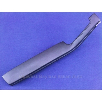      Arm Rest Left - Black Stitched / Chrome Piping Complete (Pininfarina 124 Spider 1983-On + All, Fiat Bertone X1/9 All, 128) - OE NOS