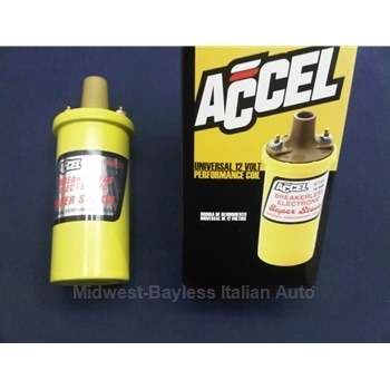Ignition Coil - For Electronic Ignition - MARELLI PLEX 201 (Fiat Pininfarina 124 Spider, Brava, Lancia 1979-On, Other FIAT w/Marelli PLEX) - ACCEL