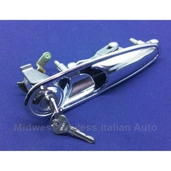   Door Handle Exterior Right w/Key (Fiat Pininfarina 124 Spider 1979-85 + Alfa Romeo) - OE NOS