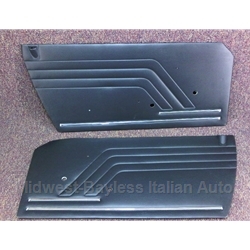 Door Panel Pair (Fiat X1/9 1973-74 + 1975-78) Black - OE NOS