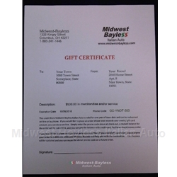     Gift Certificate $500.00 US Dollars