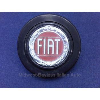 Horn Button Assembly 50mm "Fiat" Logo (Fiat 124 Spider 1979-82 + All MOMO Wheels) - U8