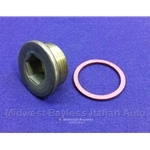 Oil Pan Drain Plug + Gasket M22x1.5 (Fiat Bertone X1/9 all, 850 1970-73) - OE NOS