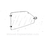 Quarter Window Glass Rear Left w/Latch (Yugo All) - OE NOS