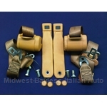 Seat Belt Set 3-Pt Beige / Orange Tan (Fiat Bertone X1/9 1979-82) - U8