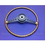 Steering Wheel - 15" Wood Grain (Fiat 124 Spider 1973-78, 124 Coupe 1973, 850 Spider 1973) - U7.5