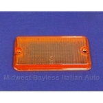 Turn Signal Lens Front Left / Right AMBER (Fiat Pininfarina 124 Spider, 131, X1/9, Lancia Beta 1975-On) - OE