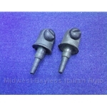 Windshield Washer Fluid Jet Nozzle Black PAIR 2x (Fiat Bertone X1/9, 124, 128, 131, Lancia Beta) - U8