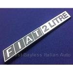 Badge Emblem "Fiat 2 LITRE" (Fiat Brava 1978-82) - OE NOS