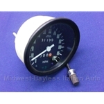 Speedometer 120 MPH Black Bezel (Fiat 850 Spider 1967-69 + All ) - U8