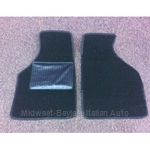 Floor Mat Pair Black Loop (Fiat Bertone X1/9 All) - NEW
