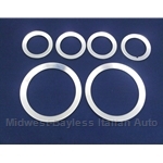 Gauge Bezel Set Brushed Aluminum 6-Piece (Fiat Pininfarina 124 Spider All) - NEW