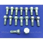 Lug Bolt SET 27mm - FIAT 80 - 12x1.25 for Steel Wheels SET 16x (Fiat 124, 128) - OE / RENEWED