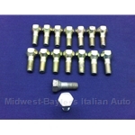 Lug Bolt SET (16x) 27mm - FIAT 80 A - 12x1.5 - Right Hand Thread - (Fiat 850, 600 All) - OE / RENEWED