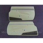 Door Panel PAIR 2x Complete - Beige Dark (Pininfarina 124 Spider 1983-85 + All) - OE NOS