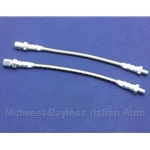Brake Hose Stainless Braided Lines SET 2X - Rear (Fiat Bertone X1/9) - NEW