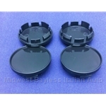 Alloy Wheel Center Cap SET 4x Black 56mm (Fiat Pininfarina 124, Fiat Bertone X1/9 ) - NEW