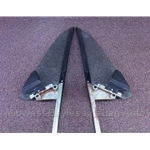 Wing Window Quarter Window Assembly PAIR Factory Tinted w/Hole - Black (Fiat Bertone X1/9 1985-88 + All) - U8