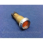 Dash Indicator Amber w/Chrome Bezel (Fiat 124, 128, 850) - U8