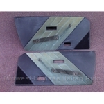 Door Panel Pair (Fiat Bertone X1/9 1985-88 + 1979-84) Black / Blue-Green - U7.5
