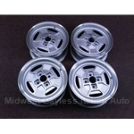 Alloy Wheels SET 4x CD-16 "Iron Cross" - PLAIN (Fiat Bertone X1/9, Fiat Pininfarina 124, 850, 128, Lancia Scorpion) - OE NOS