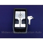 Trunk Engine Cover Release Lever Assembly w/Key (Fiat Bertone X1/9 1973-85 + Ferrari, Other Italian) - OE NOS