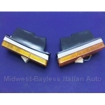 Turn Signal Assembly Front PAIR Left + Right (Fiat X1/9 1973-75 + Euro Series 1) - OE NOS