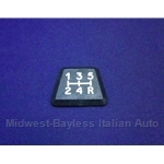Shifter Pattern Console Emblem (Pininfarina 124 Spider 1983-85 + Fiat Bertone X1/9 1979-On) - OE NOS