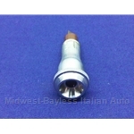 Dash Indicator Light Red w/Chrome Bezel (Fiat 850 + Other Italian) - OE NOS