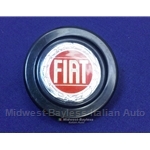 Horn Button Assembly 50mm "Fiat" Logo (Fiat 124 Spider 1979-82 + Al MOMO Wheels) - OE NOS