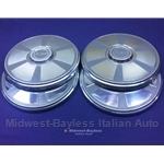 Hub Cap 235mm SET 4x "FIAT" (Fiat 124 Spider Coupe 1974-78) - OE NOS