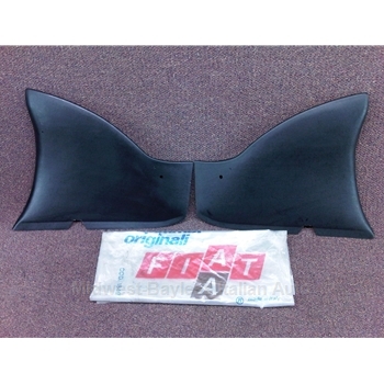 Interior Rear Quarter Trim Panel PAIR - Black (Fiat 124 Spider 1967-78 + 1979-On) - OE 