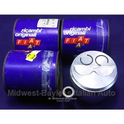 Piston SET 86.4mm SOHC w/Rings - Late Style (Fiat Bertone X1/9, 128, Yugo, Strada) - OE NOS