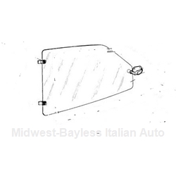 Quarter Window Glass Rear Left w/Latch (Yugo All) - OE NOS