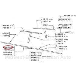 Side Trim Molding Door Front Right (Fiat 131 / Brava 4-Dr. 1979-82) - OE NOS